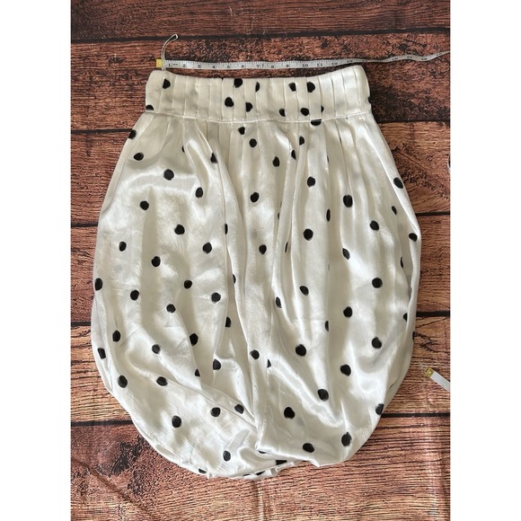 Zara White Polka Dot Midi Skirt Asymmetric Bubble Hem Size Small - Picture 4 of 12